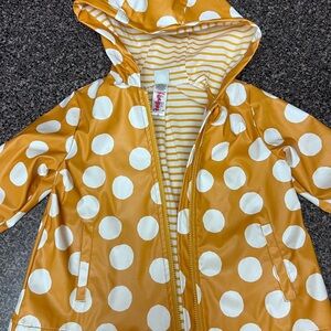 Toddler Yellow Polka Dot Hooded Rain Jacket